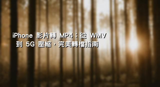 iPhone 影片轉 MP4：從 WMV 到 5G 壓縮，完美轉檔指南