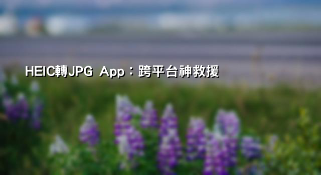 HEIC轉JPG App：跨平台神救援