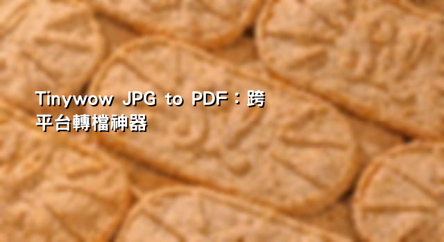 Tinywow JPG to PDF：跨平台轉檔神器
